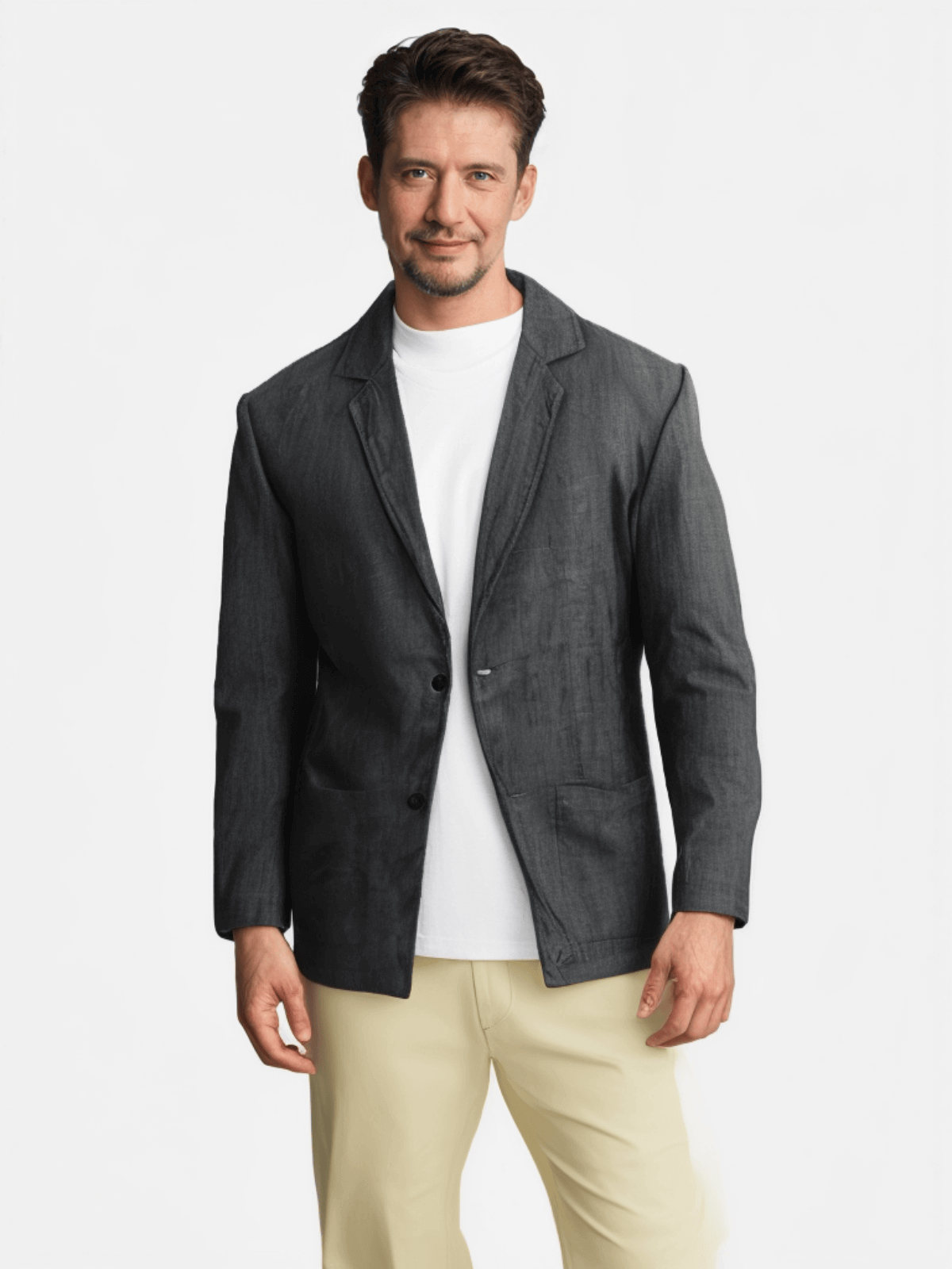 Breathable Men's Linen Blazer [LINENESE-003] 11