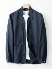 Men's Casual Stand - Collar Linen Jacket [LINENESE-006]