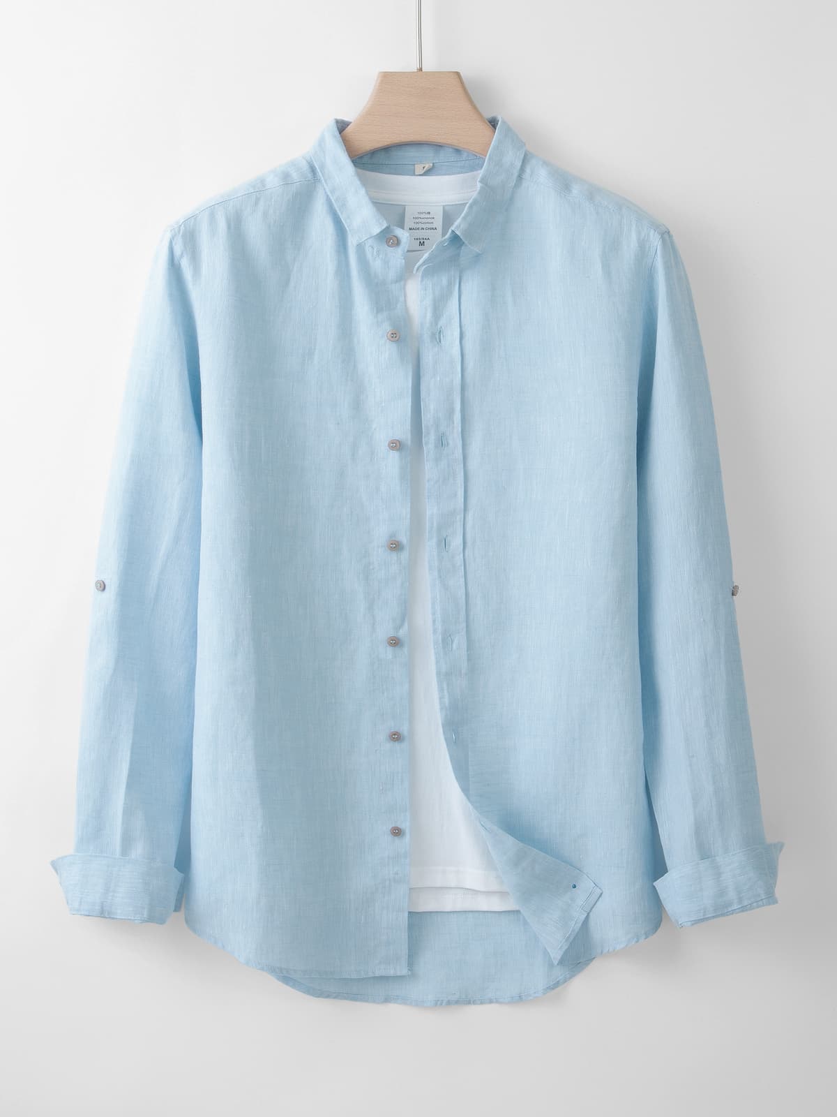 Rolled-up Sleeve Men's Linen Shirt [LINENESE-006]