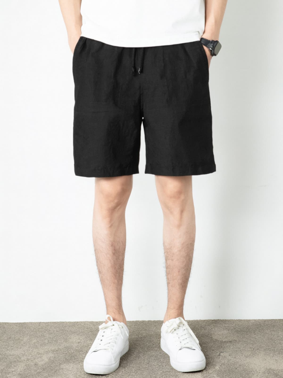 Men's Natural Linen Shorts [LINENESE-004]