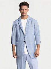 Men's Stylish Linen Blazer with 3/4 Sleeves [LINENESE-007]