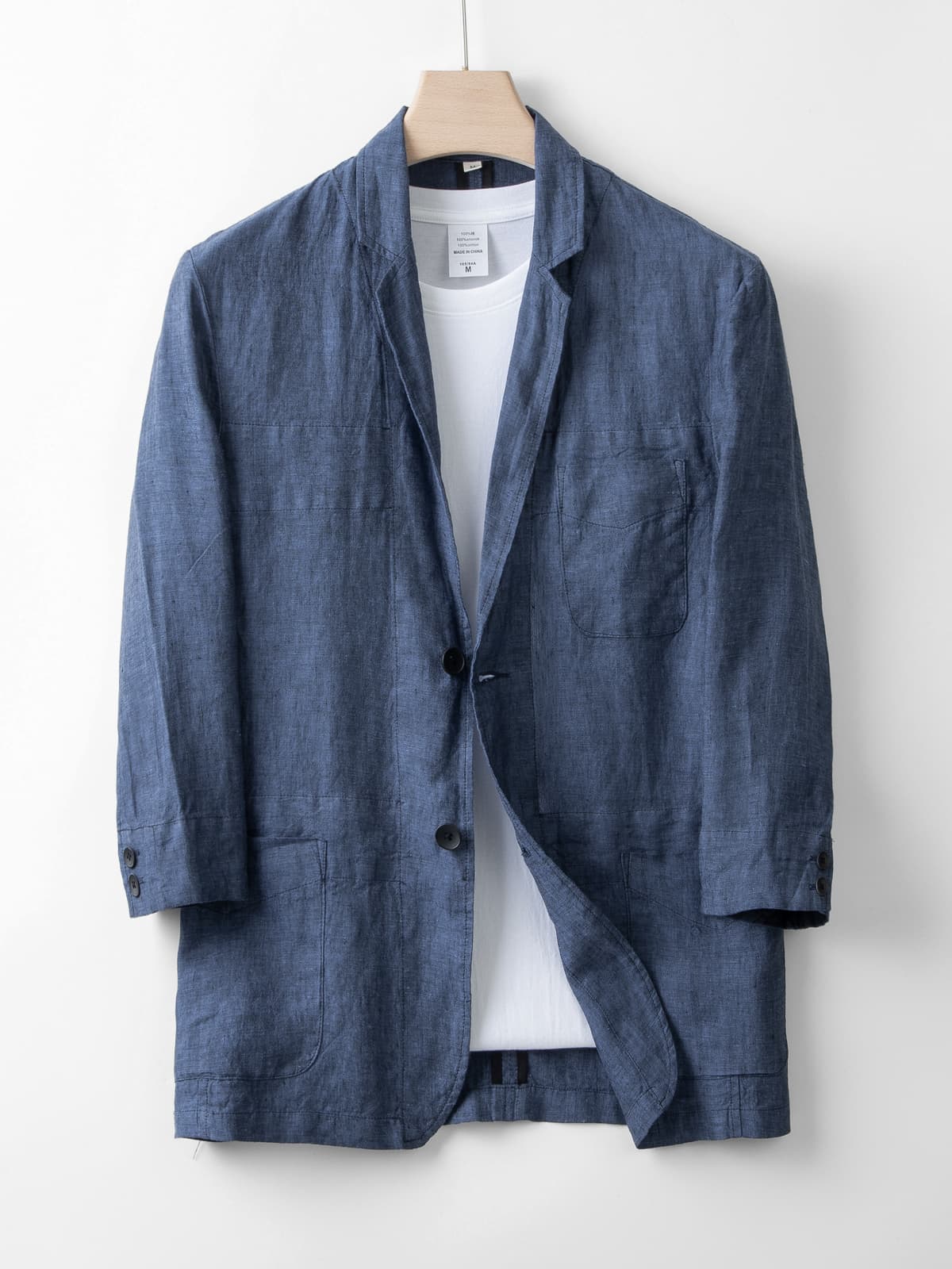 Men's Stylish Linen Blazer with 3/4 Sleeves [LINENESE-007]