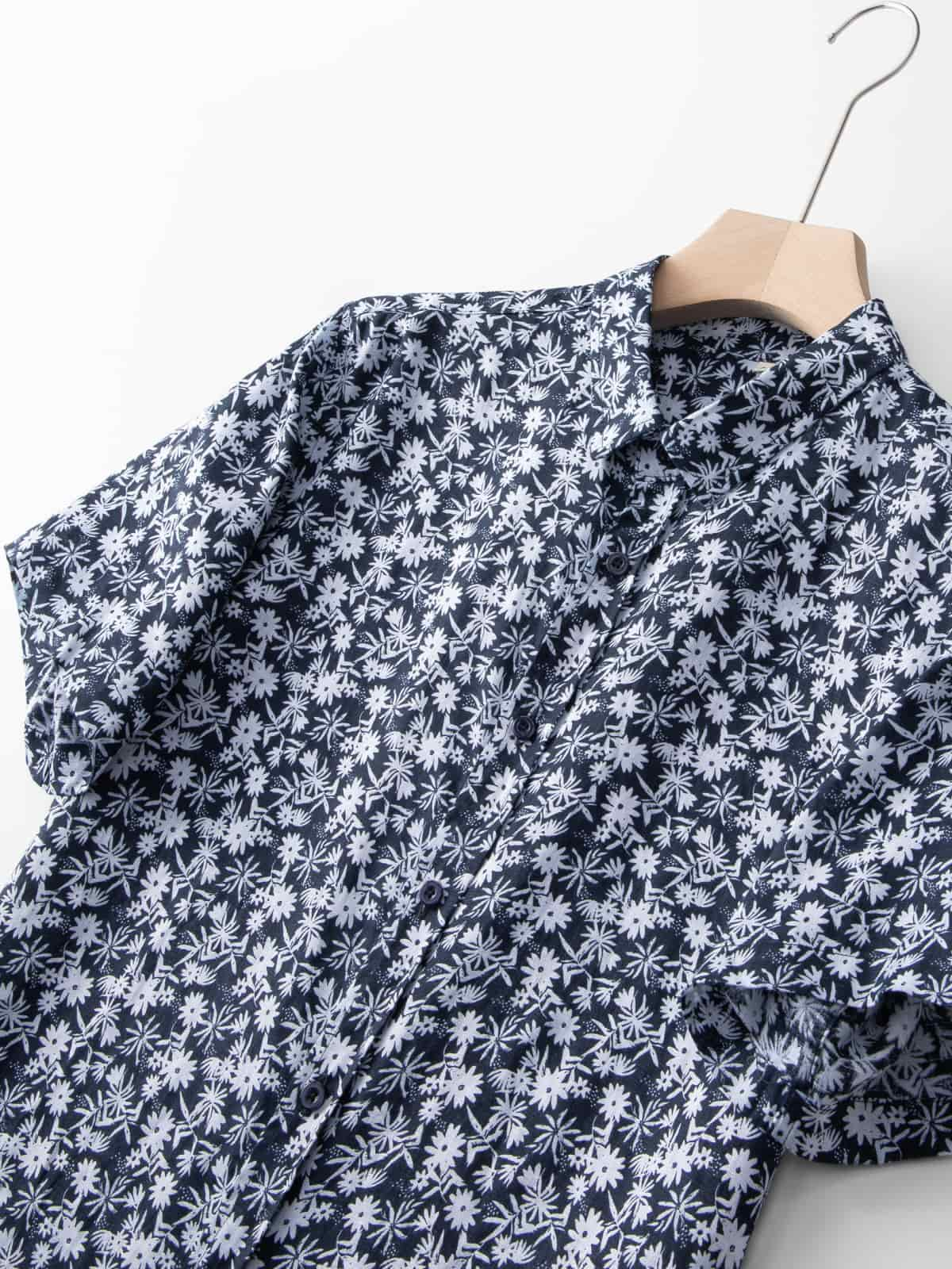 Short-Sleeved Floral Linen Shirt for Men [LINENESE-001]