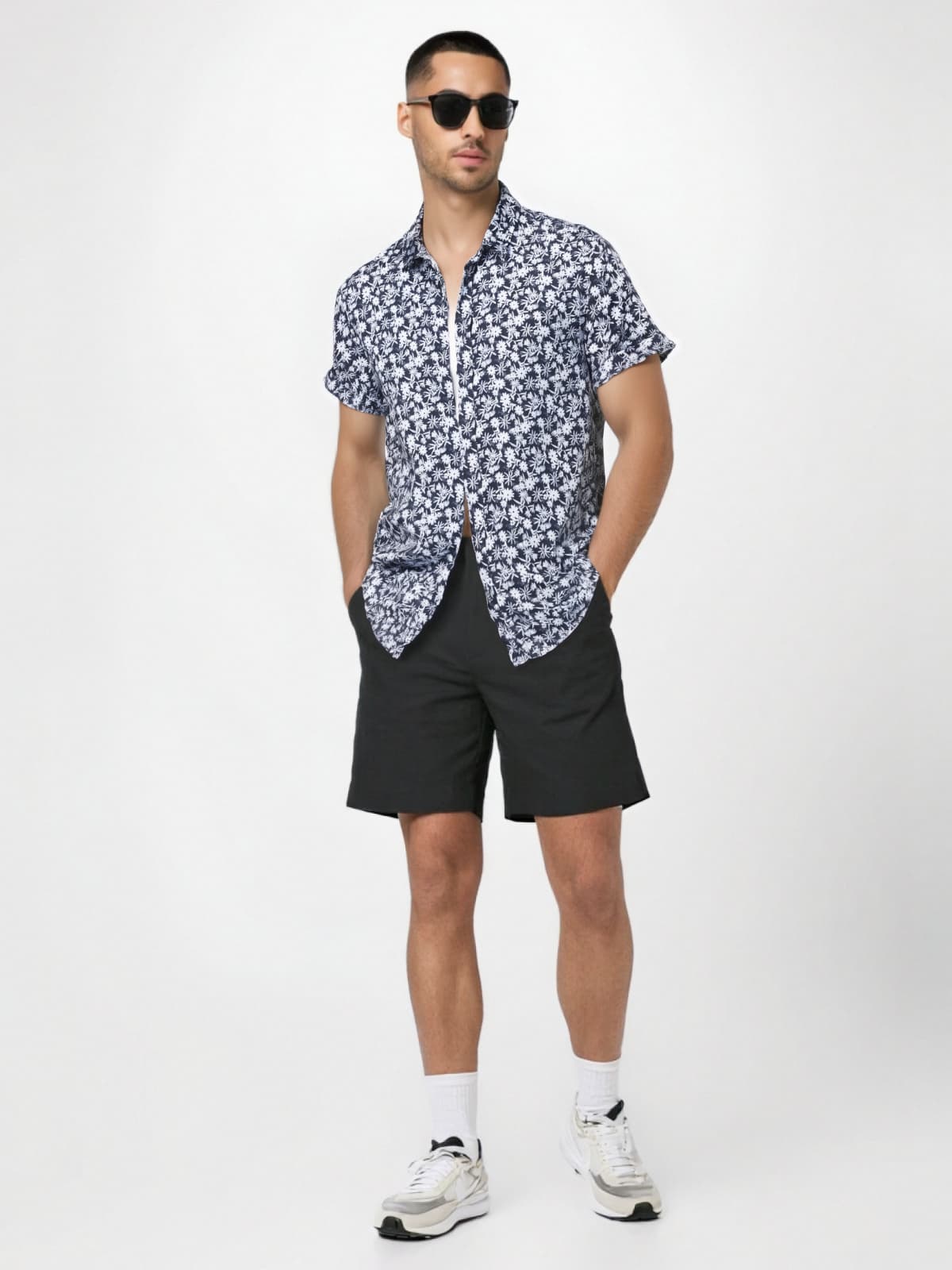 Short-Sleeved Floral Linen Shirt for Men [LINENESE-001]