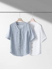 Breathable Short-Sleeved Linen Shirt [LINENESE-004]