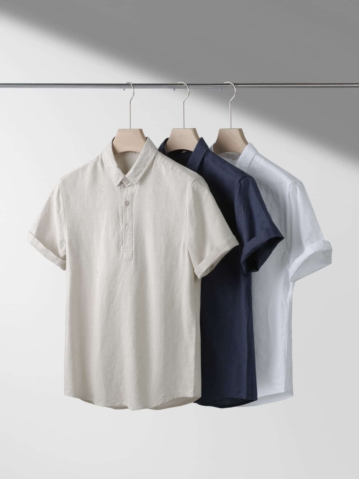 Men's Short-Sleeved Pullover Cotton Linen Shirt [LINENESE-005]