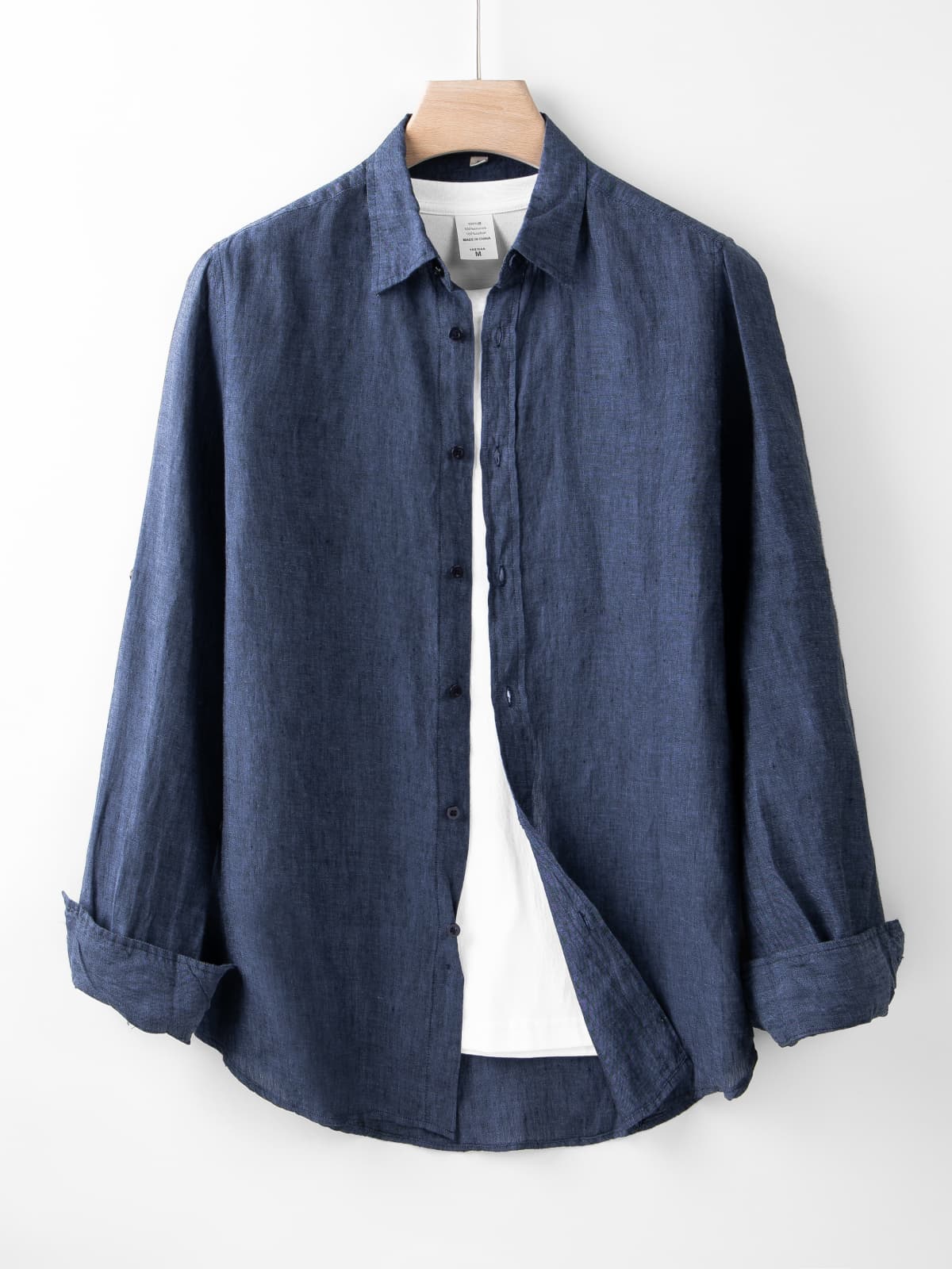 Breathable Men's Linen Shirt [LINENESE-001] Navy Blue 4