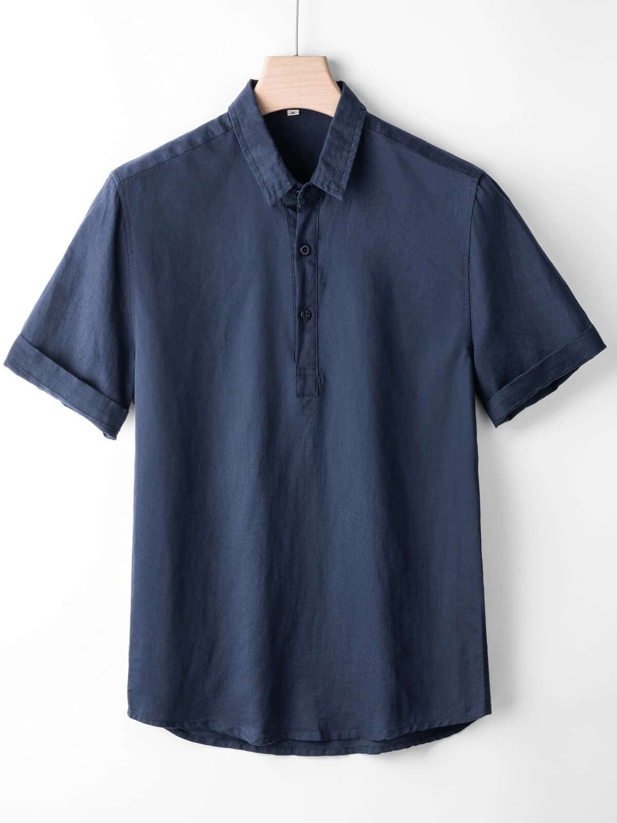 Men's Short-Sleeved Pullover Cotton Linen Shirt [LINENESE-005]