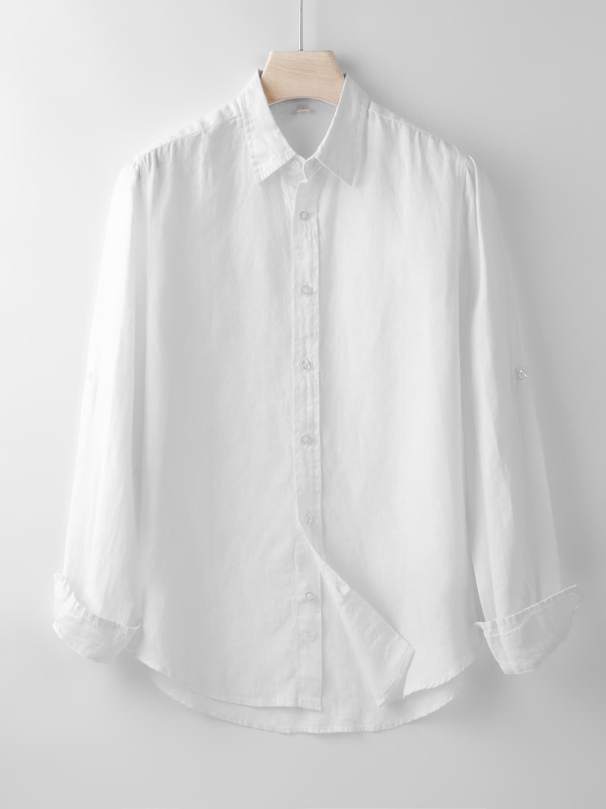 Breathable Men's Linen Shirt [LINENESE-001] White 1