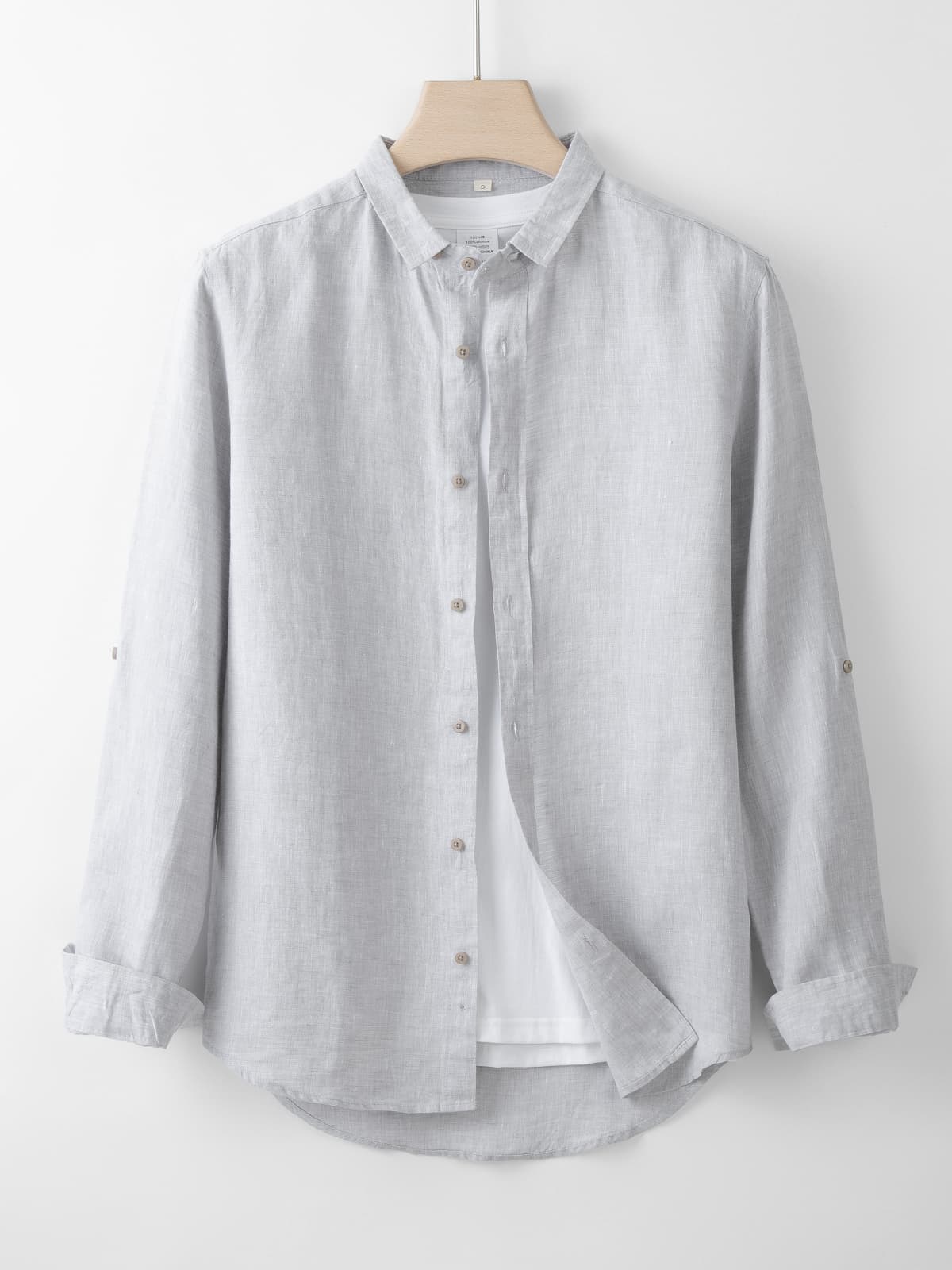 Rolled-up Sleeve Men's Linen Shirt [LINENESE-006]