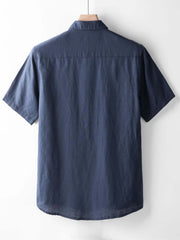 Men's Short-Sleeved Pullover Cotton Linen Shirt [LINENESE-005]