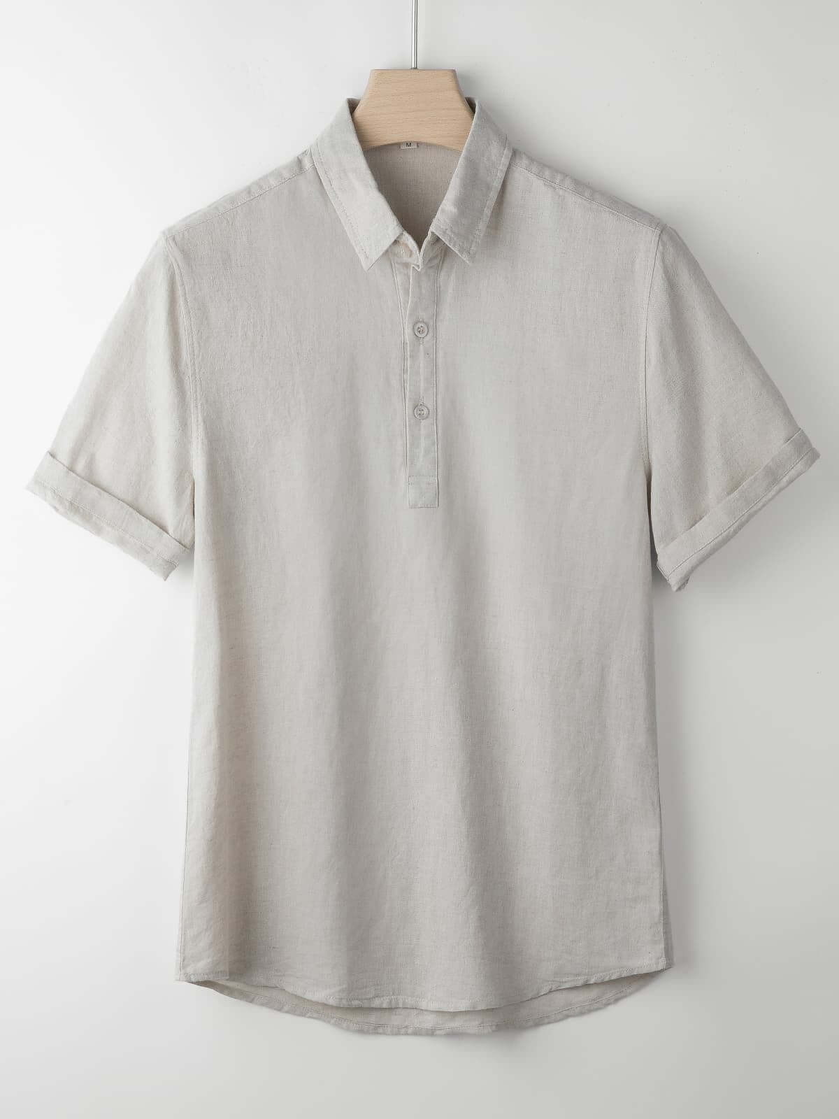 Men's Short-Sleeved Pullover Cotton Linen Shirt [LINENESE-005]