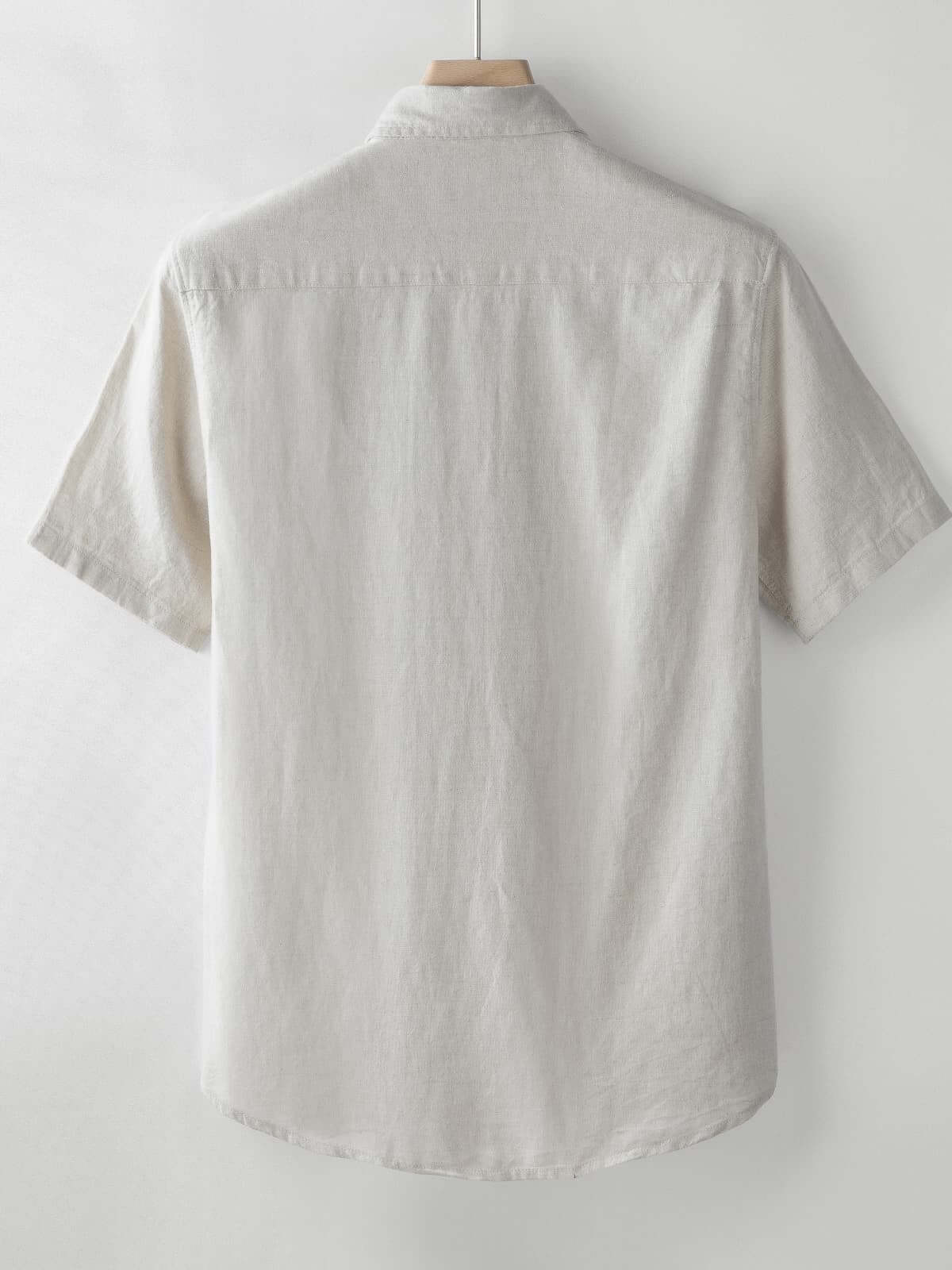 Men's Short-Sleeved Pullover Cotton Linen Shirt [LINENESE-005]