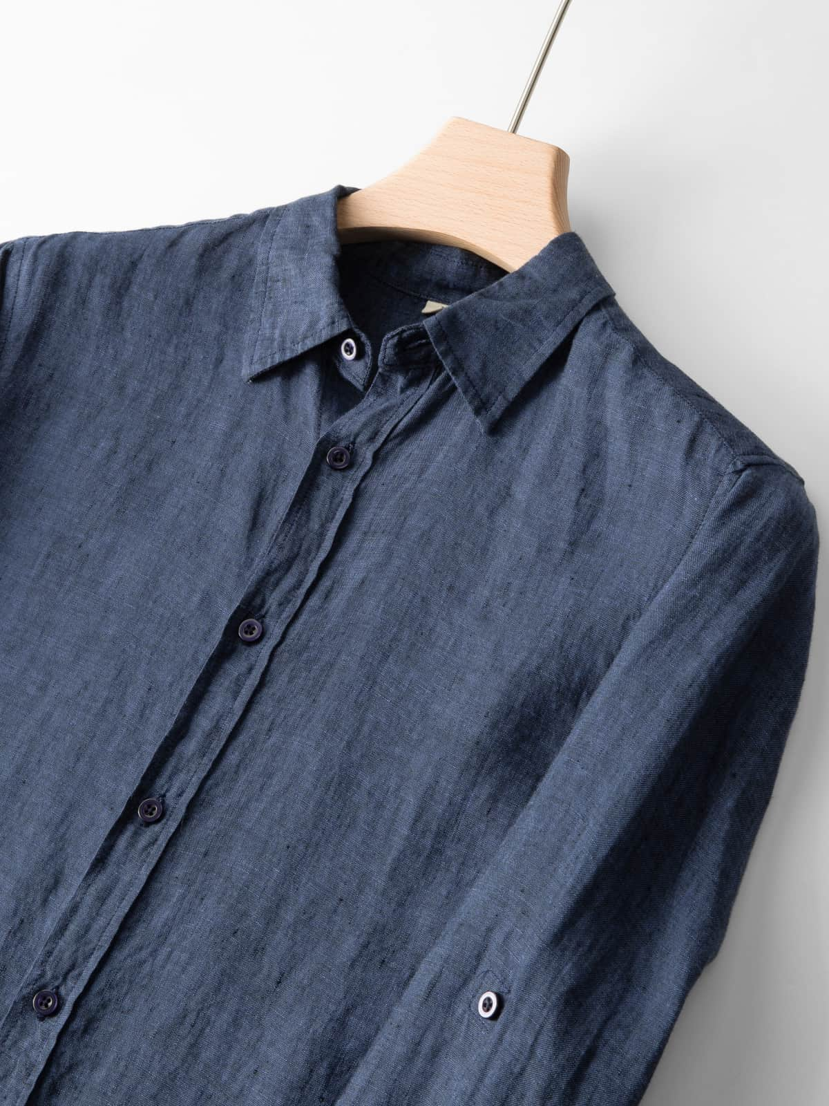 Breathable Men's Linen Shirt [LINENESE-001] Navy Blue 6