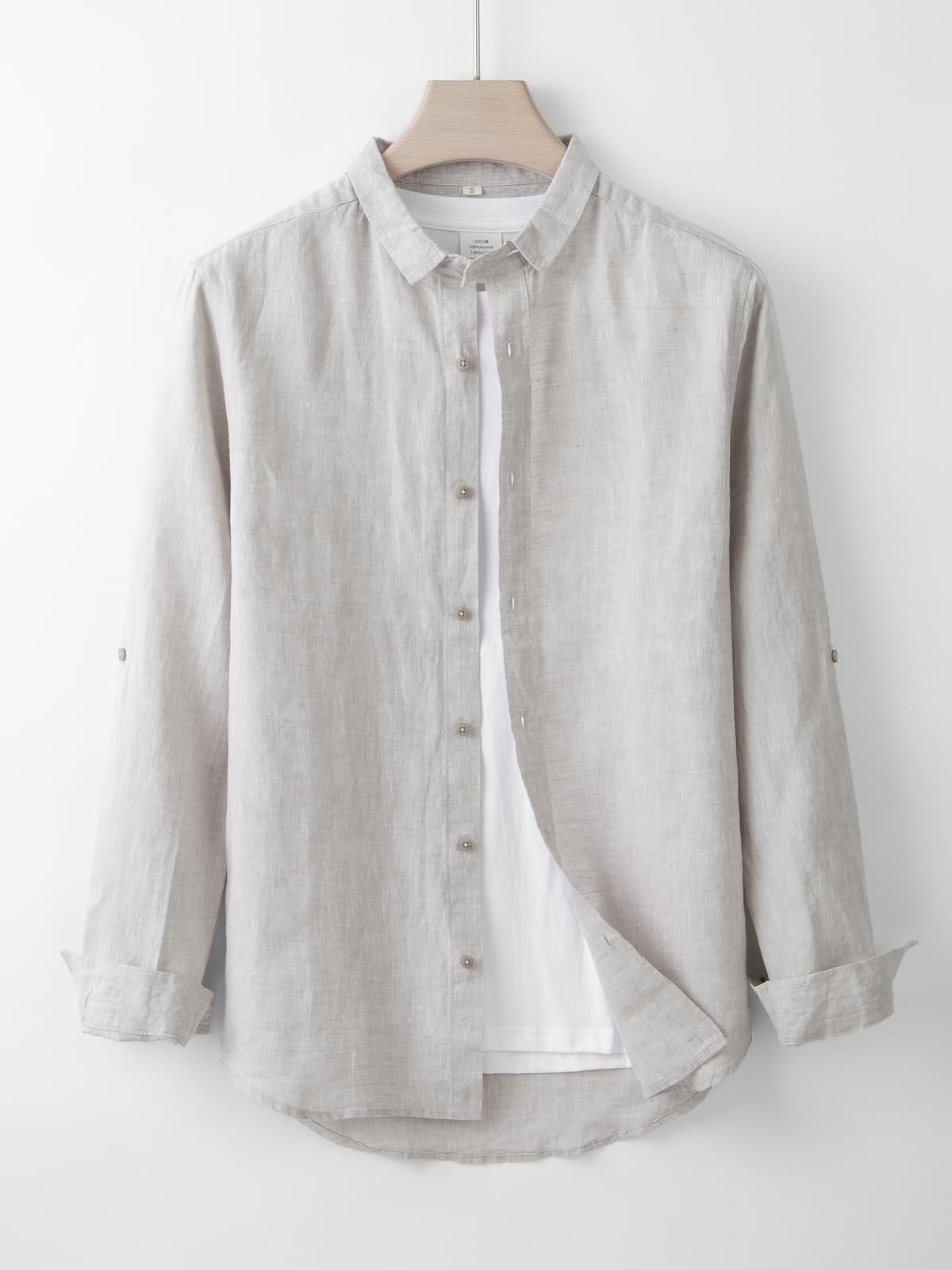 Rolled-up Sleeve Men's Linen Shirt [LINENESE-006]