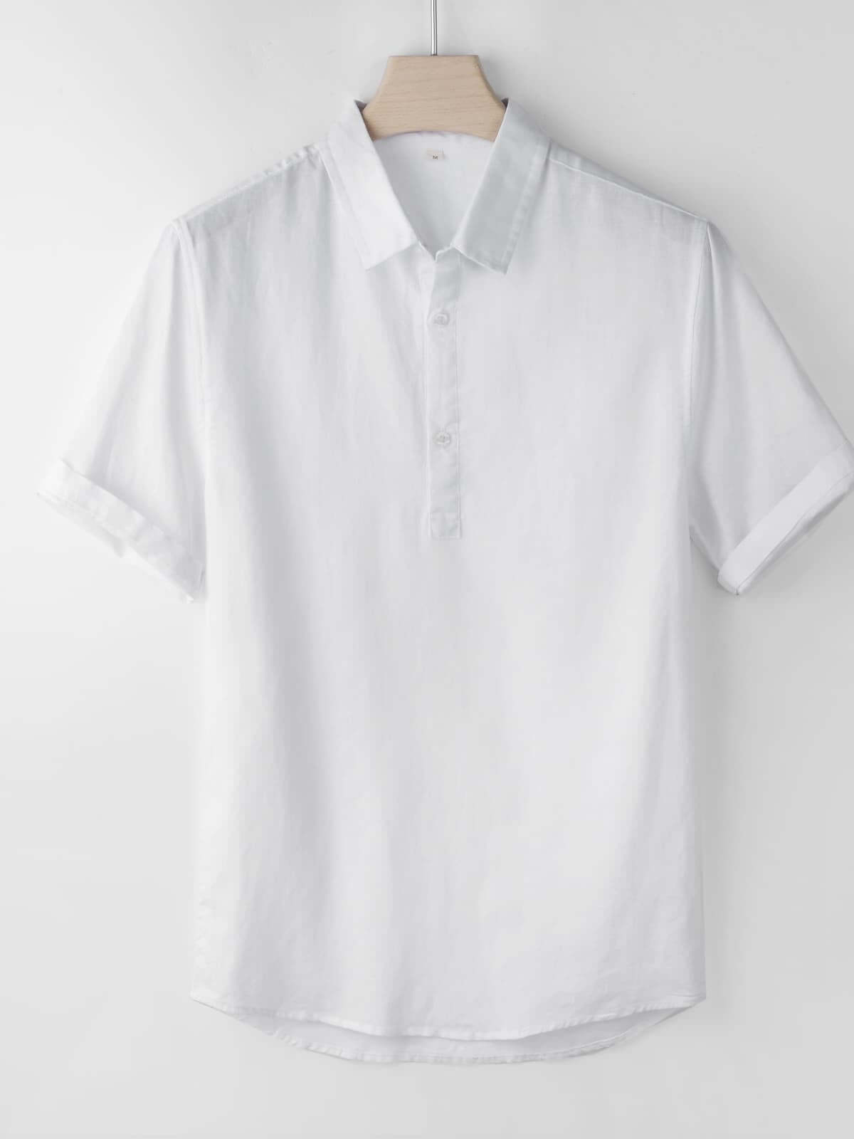 Men's Short-Sleeved Pullover Cotton Linen Shirt [LINENESE-005]