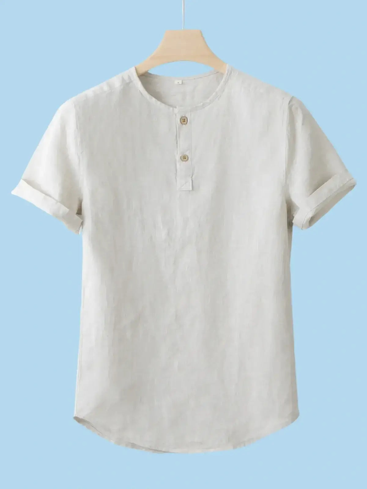 Men's Short-Sleeved Pullover Linen Shirt [LINENESE-007]